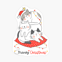 Cute Cats Celebrating Christmas Together - A Funny Xmas Gift For A Cat Lover