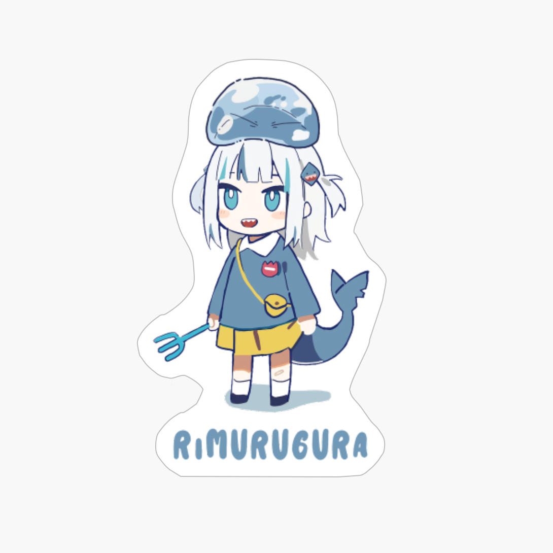 Gawr Gura X Rimuru Chibi Hololive Tensei Shitara Slime Datta Ken Text Ver