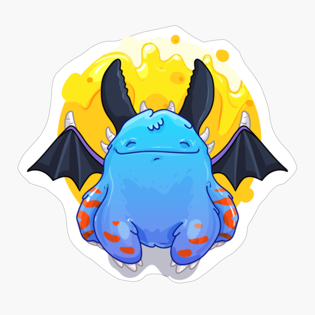 Cute Burly Friendly Happy Flying Monster