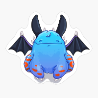 Cute Burly Friendly Blue Monster