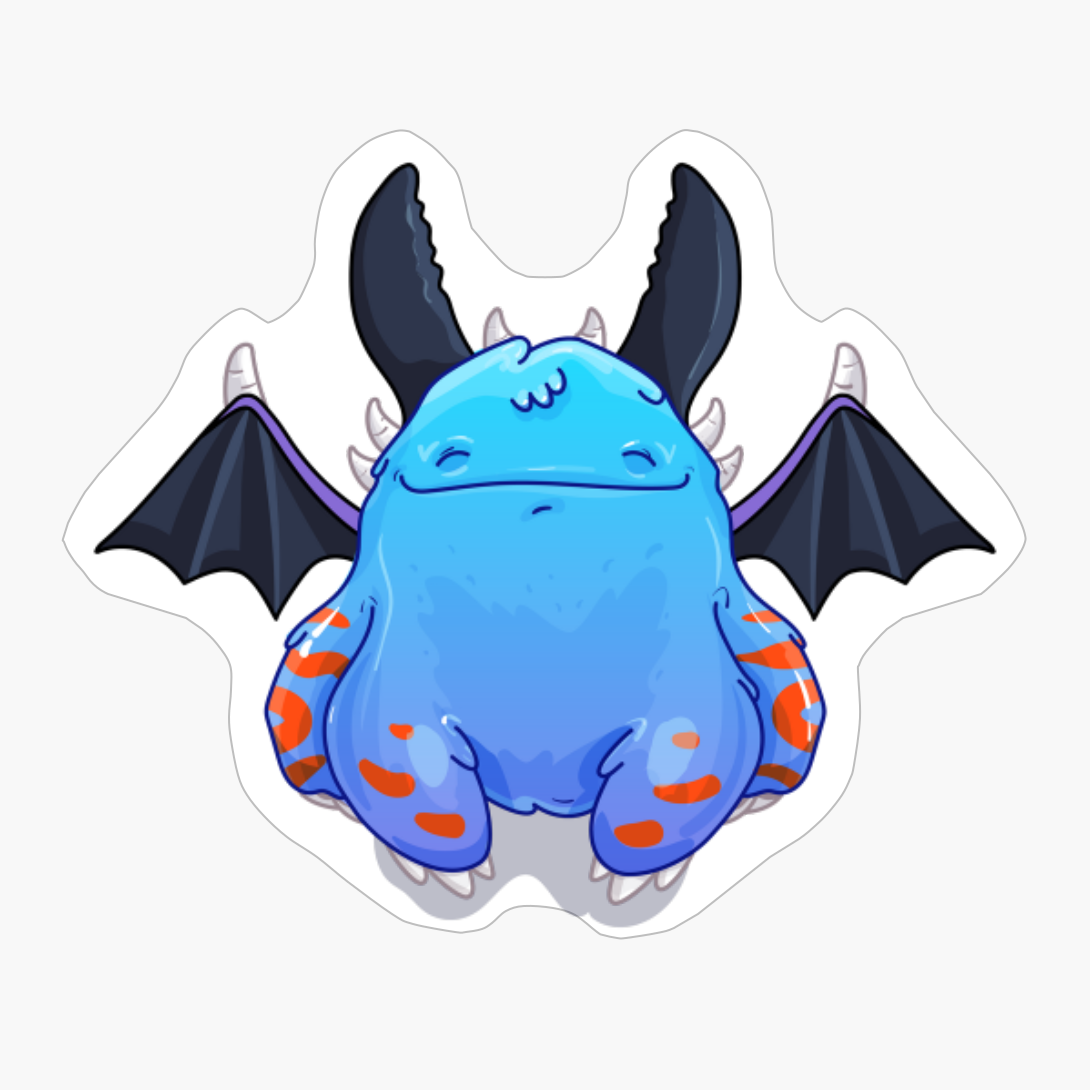 Cute Burly Friendly Blue Monster
