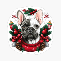 Frenchie In Christmas Wreath