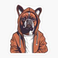 Cool French Bulldog With Brown Hoodie
