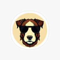 Head Of A Dog With Glasses. Pet Lovers, Dog Dad, Dog Mom