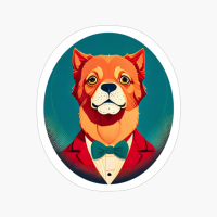 Dog Portrait In A Red Suit, Dog Lovers