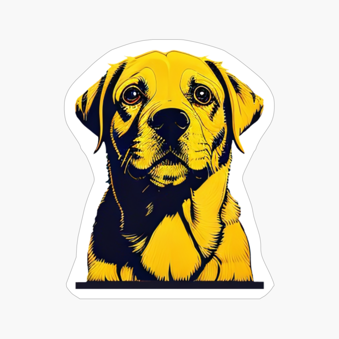 Portrait Of A Yellow Dog Looking Up, Dog Lovers