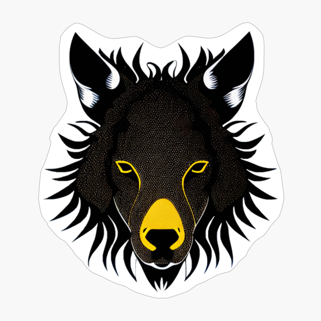 Abstract Wolf In Tatoo Style, Wild Wolf Head