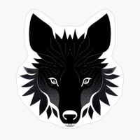 Abstract Wolf In Tatoo Tribal Style, Wild Wolf Head