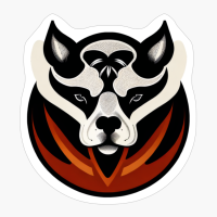 Abstract Wolf In Tatoo Tribal Style, Wild Wolf Head In A Circle