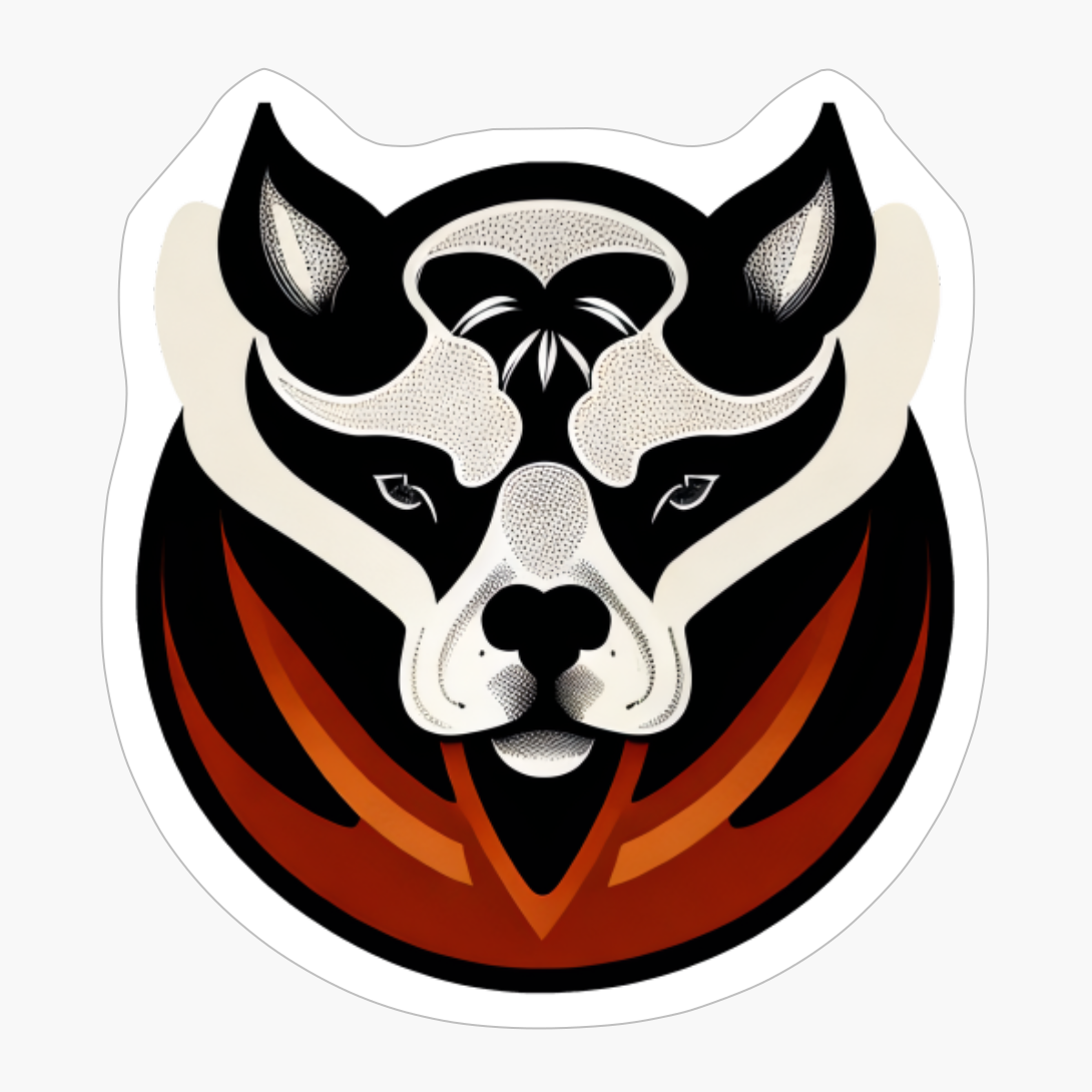 Abstract Wolf In Tatoo Tribal Style, Wild Wolf Head In A Circle