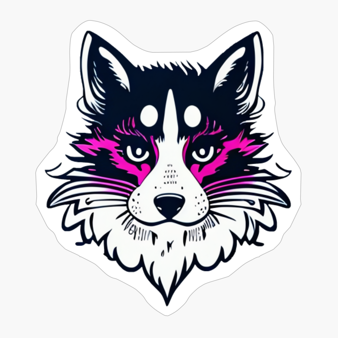 Wolf Head In Tattoo Tribal Style