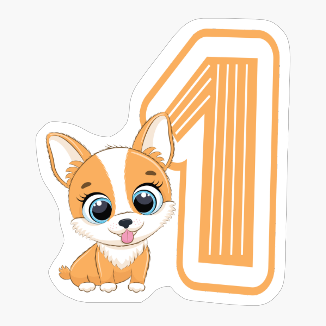 1st Birthday Cute Corgi Dog