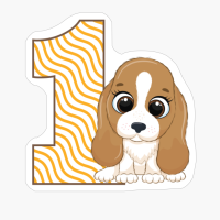 Cute Brown Puppy 1st Birthday