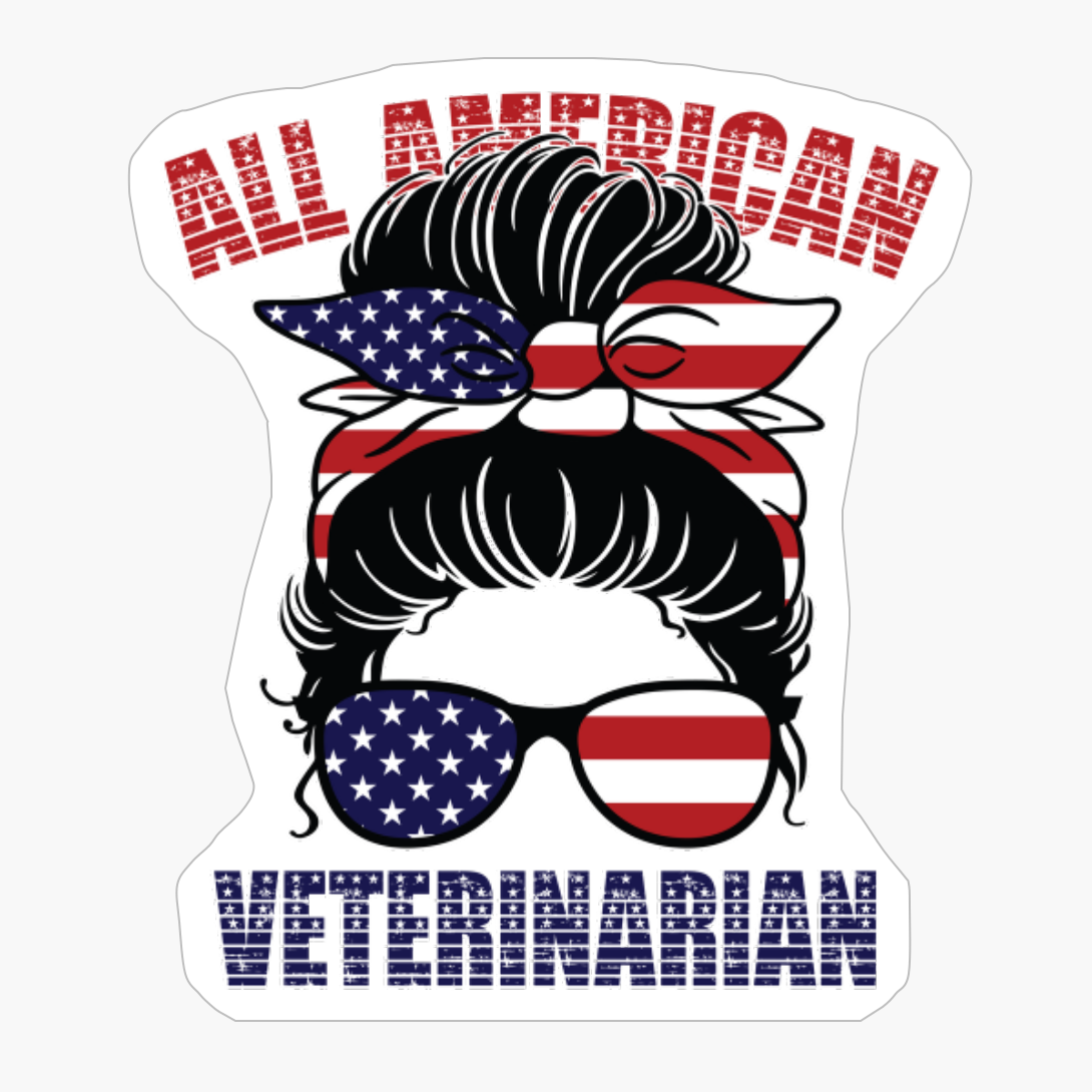 Messy Bun All American Veterinarian