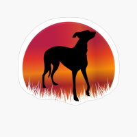 Greyhound Dog Vintage Retro Sunset
