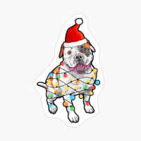 Funny Christmas Tree Light Bulb American Bulldog