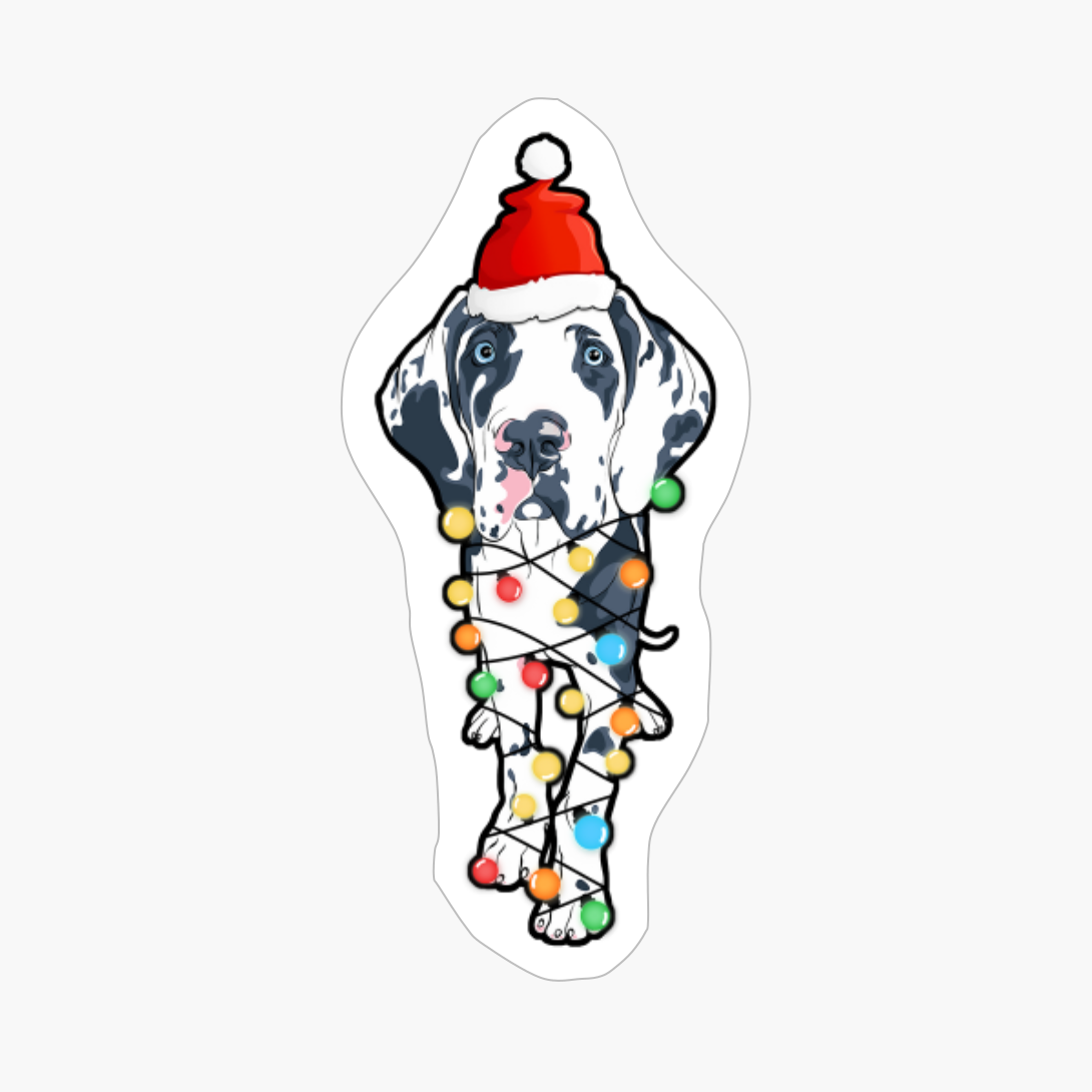Funny Christmas Tree Light Bulb Harlequin Dane