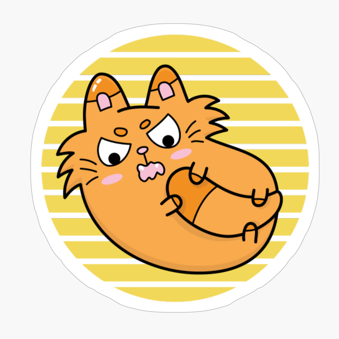 Cat Fight With Tail Against Yellow Moon