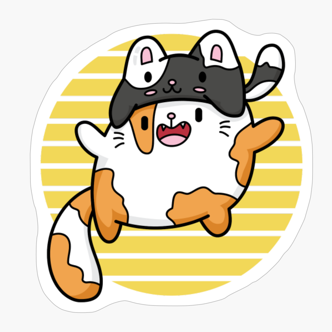 Kitties Playing Against Yellow Moon