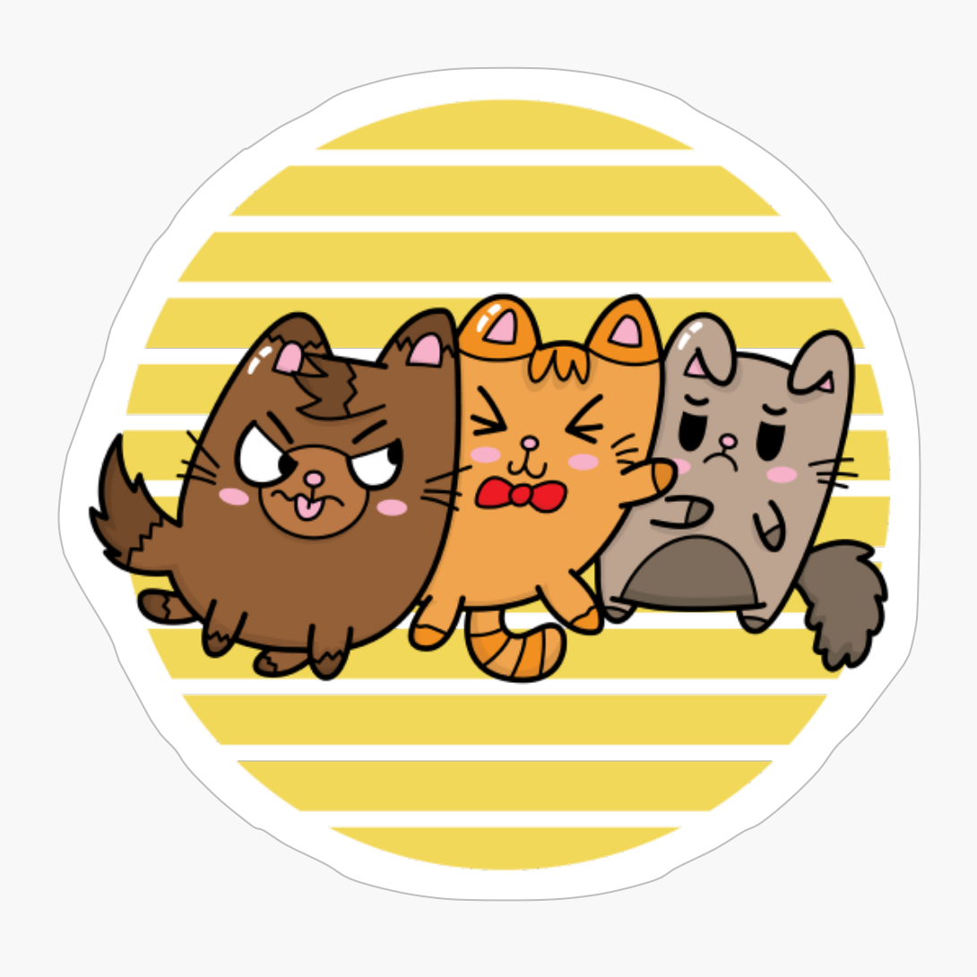 Jelly Cats Against Yellow Moon