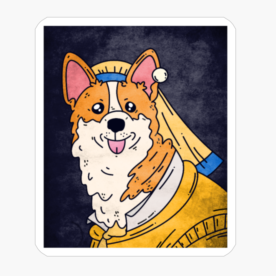 Corgi Art Funny Dog Puppy Lovers