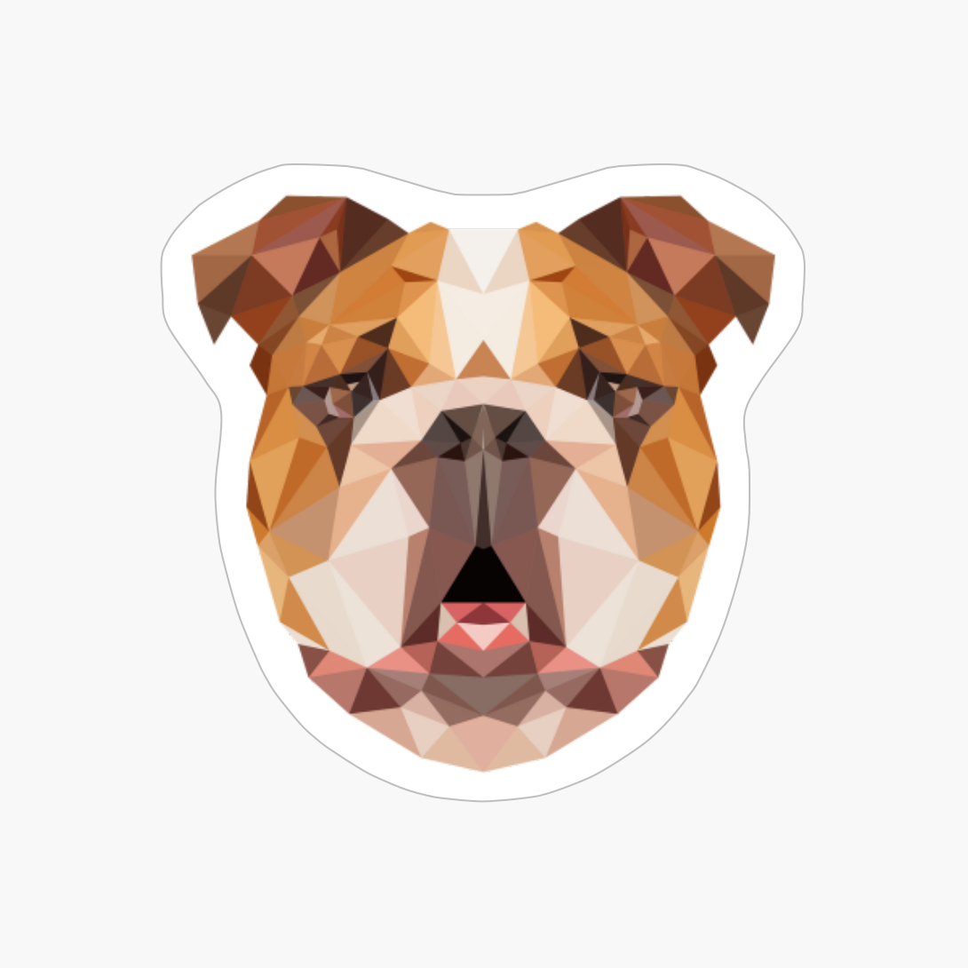 Cute Polygonal English Bulldog Dog Lover Gifts Men Women