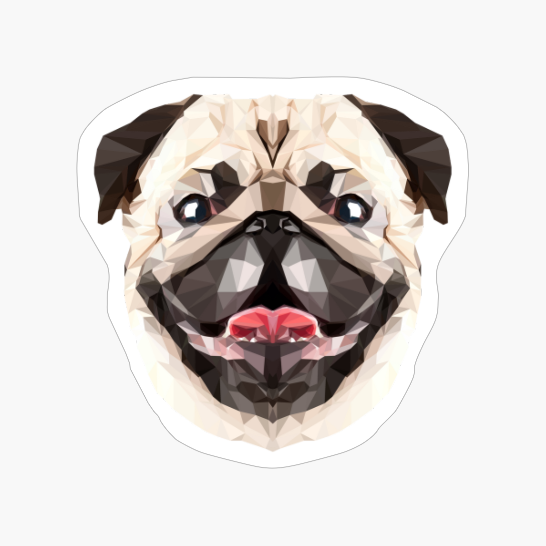 Cute Polygonal Pug Dog Lover Gifts Ideas Men Women