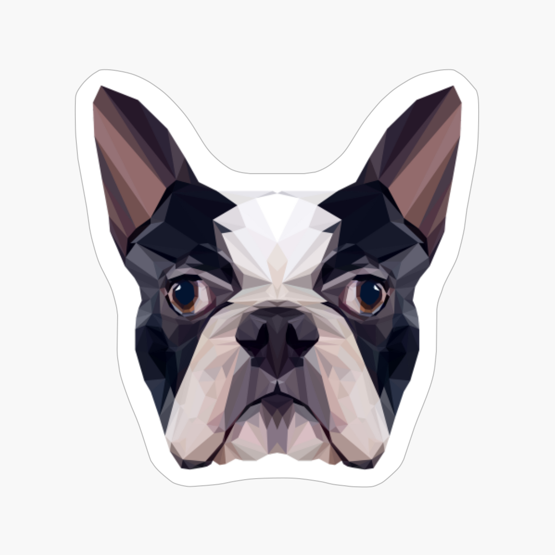 Cute Polygonal Boston Terrier Dog Lover Gifts Men Women