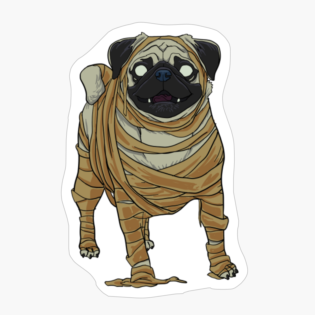 Pug Dog Mummy Halloween Costume Dog Lovers