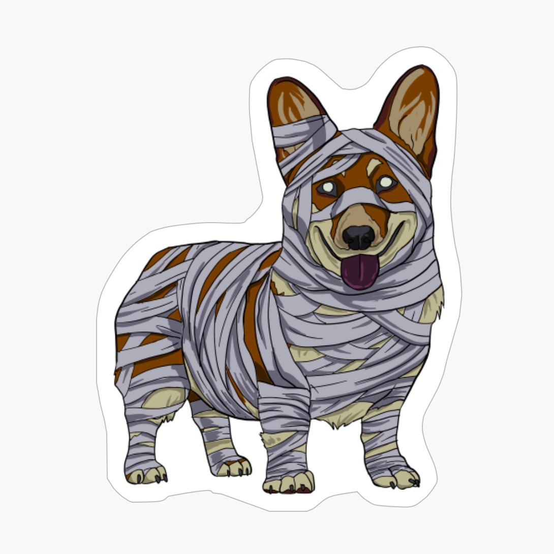 Corgi Dog Mummy Halloween Costume Dog Lovers