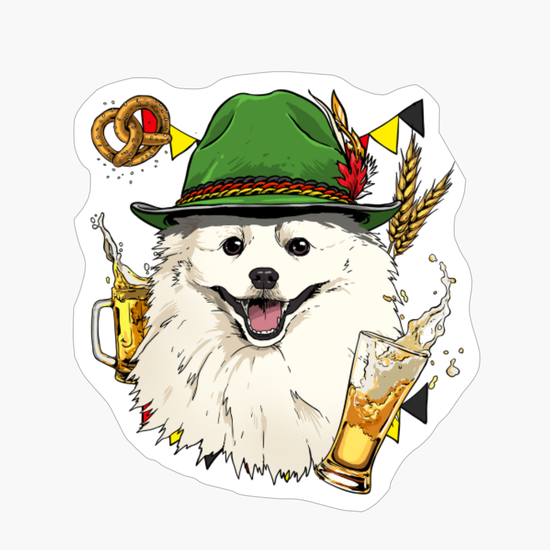 American Eskimo Oktoberfest Dog Lederhosen German Beer Fest