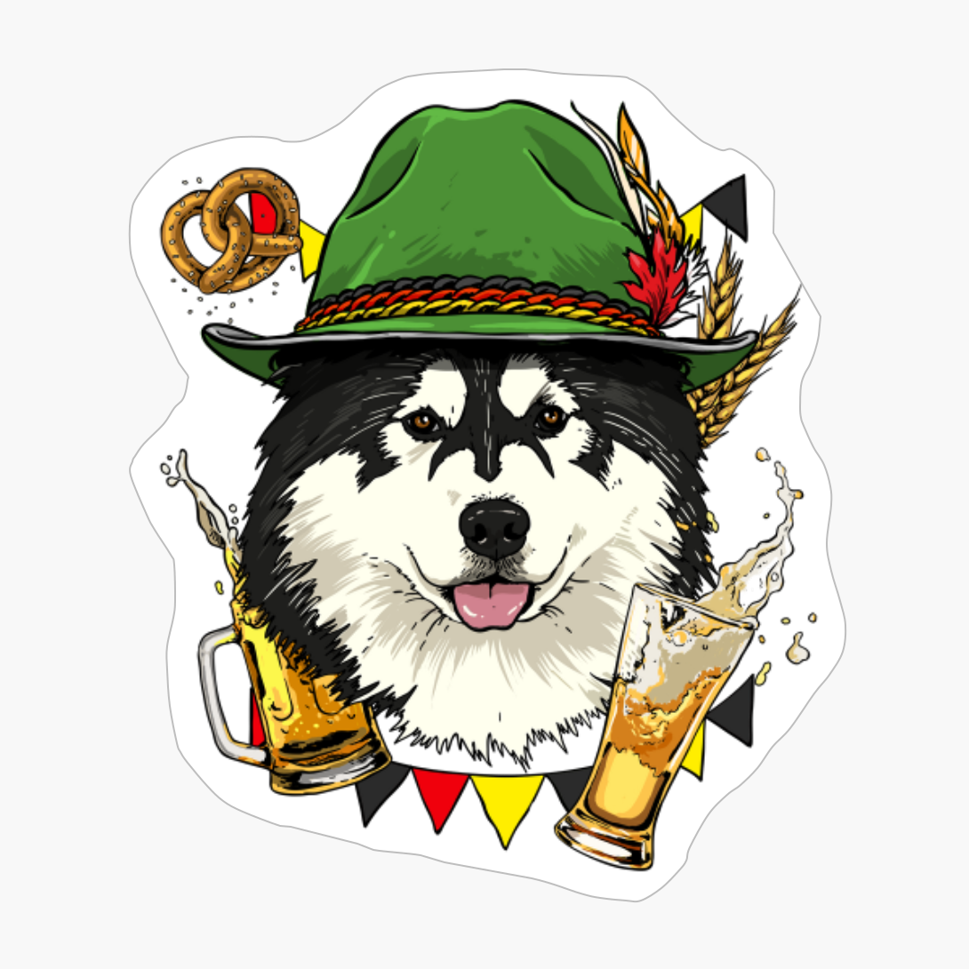 Alaskan Malamute Oktoberfest Dog Lederhosen German Beer Fest