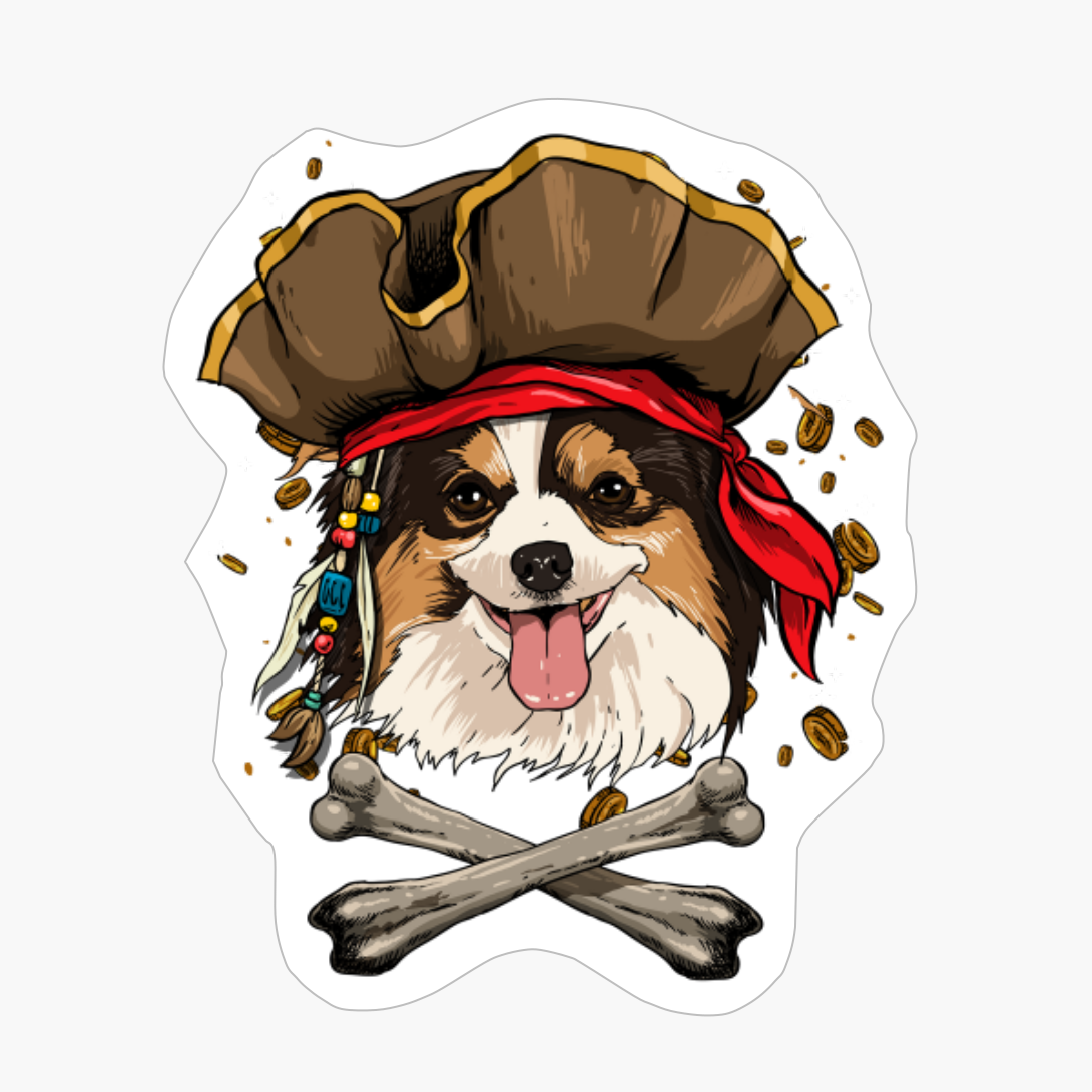Papillon Pirate Dog Halloween Jolly Roger Gift