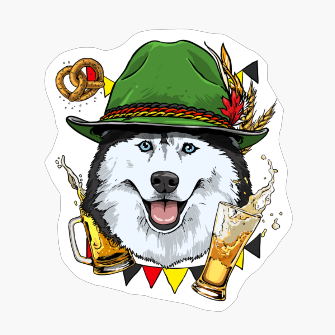 Siberian Husky Oktoberfest Dog Lederhosen German Beer Fest