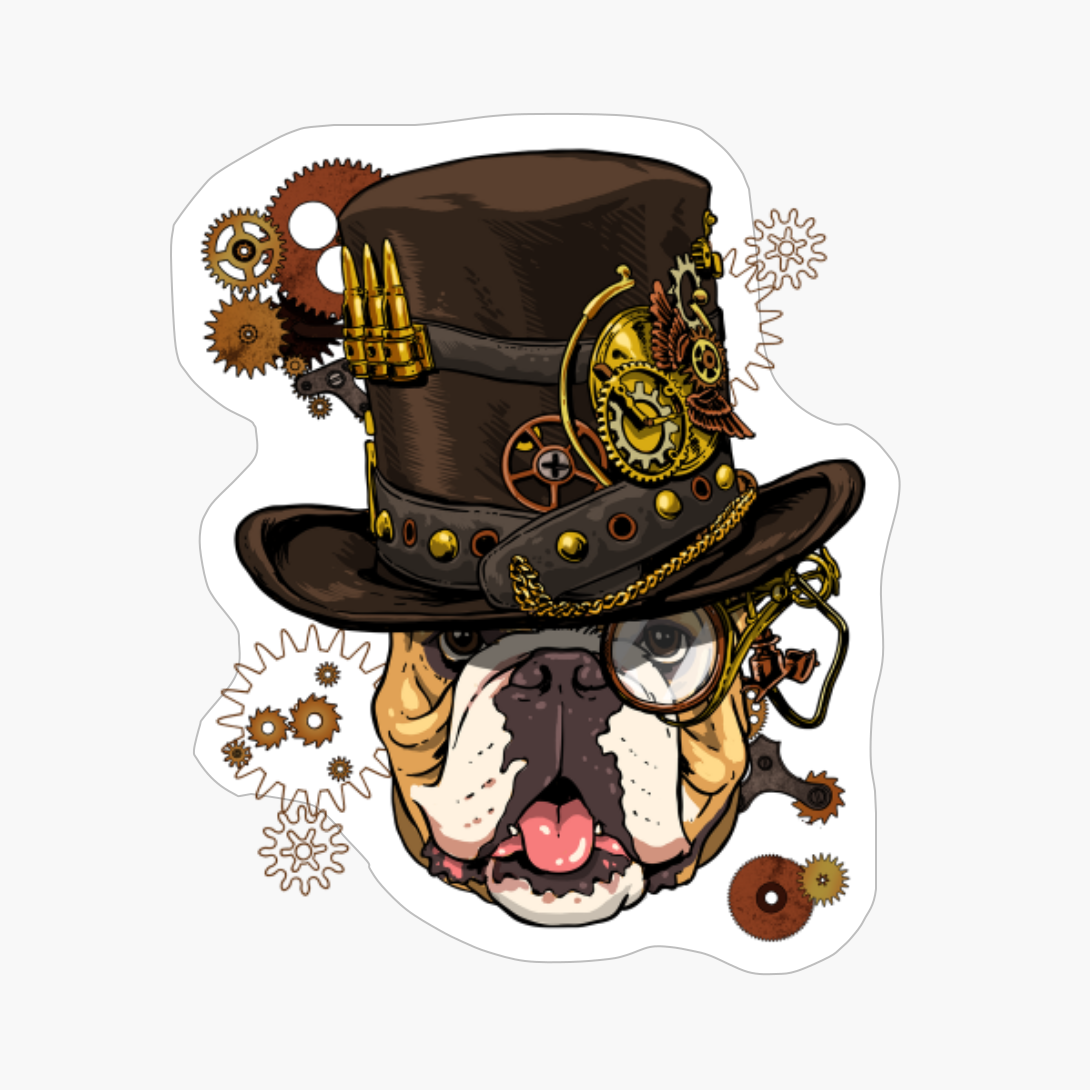 Steampunk American Bulldog Dog Shirt Steampunk Lovers Gift