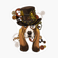 Steampunk Basset Hound Dog Shirt Steampunk Lovers Gift