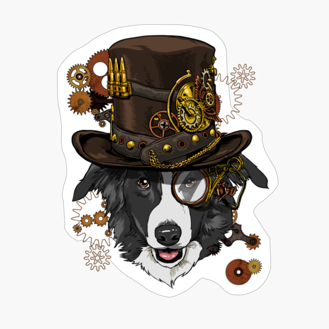 Steampunk Border Collie Dog Shirt Steampunk Lovers Gift