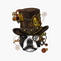 Steampunk Boston Terrier Dog Shirt Steampunk Lovers Gift