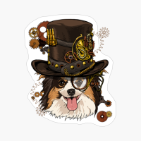 Steampunk Papillon Dog Shirt Steampunk Lovers Gift