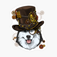 Steampunk Siberian Husky Dog Shirt Steampunk Lovers Gift
