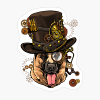 Steampunk German Shepherd Dog Shirt Steampunk Lovers Gift