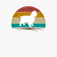 English Springer Spaniel Dog Retro Vintage 70s Silhouette