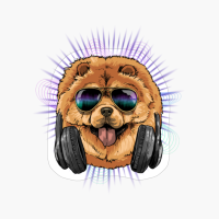 Music Chow Chow DJ With Headphones