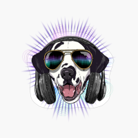 Music Dalmatian DJ With Headphones