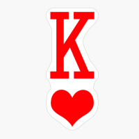 Mens Q Red Heart, King Heart Poker Couples Matching Group Valentines Day Gift