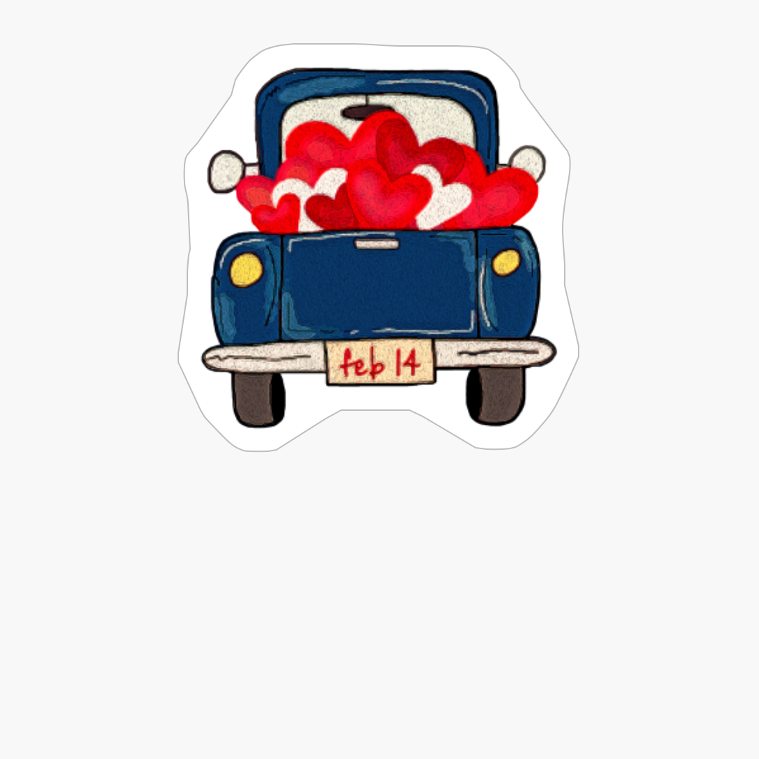 Pickup Truck Lover Heart Shape Pickup Truck Valentine's Day