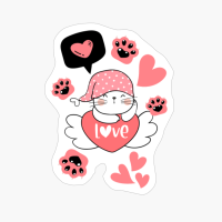 Love Catually Cute Cat Design Pink Version.