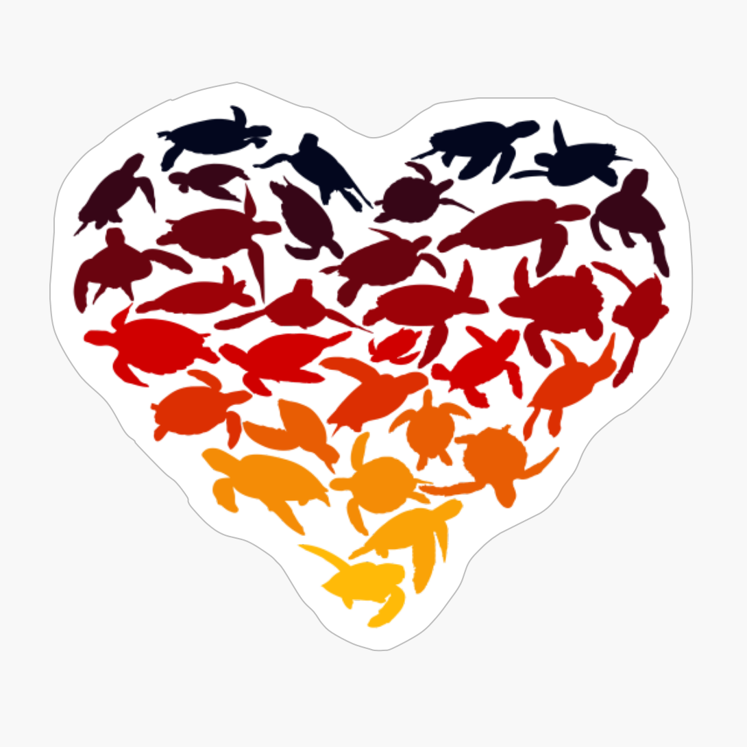 Heart Of Sea Turtles Turtle Lover - Colorful Sea Life