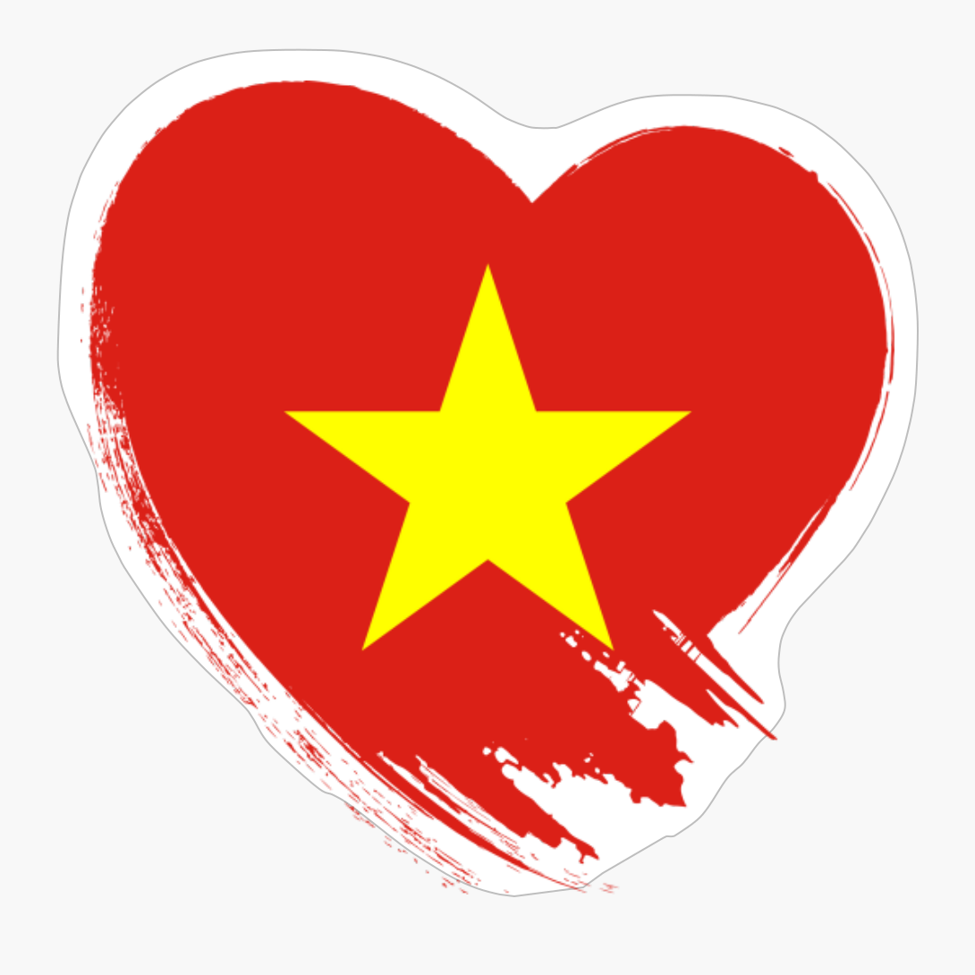 Vietnamese Vietnam Heart Love Flag