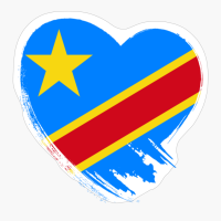 Congo Congolese Heart Love Flag